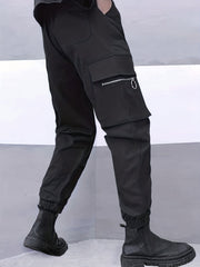 Men's Hip hop Zip Cargo Pants Jogger Pants