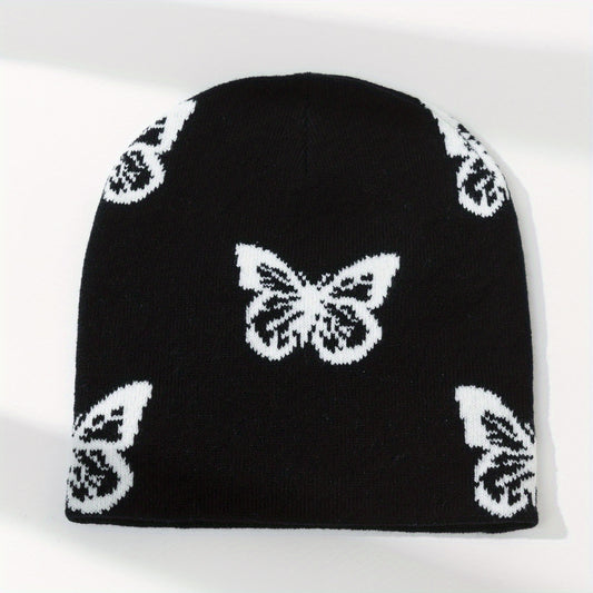 Men's Jacquard Butterfly Woolen Hat Knitted Beanie
