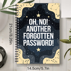 Elderly Friendly Spiral Password Notebook with Hardcover