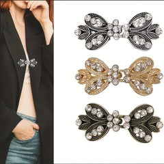 Rhinestone Sweater Clip Alloy Cloak Buckle Collar Clip Silk Scarf Buckle