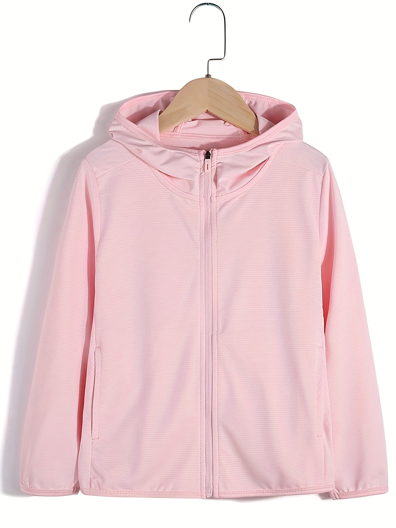 Boys Zip Up Hooded Jacket Sun Protection Lightweight Spring/Autumn Sports Clothe