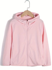 Boys Zip Up Hooded Jacket Sun Protection Lightweight Spring/Autumn Sports Clothe