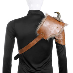 Vintage Brown Viking Shoulder Armor Halloween Cosplay Props