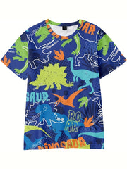 Boys' Dinosaur Graphic T Shirt Active Stretch Tee