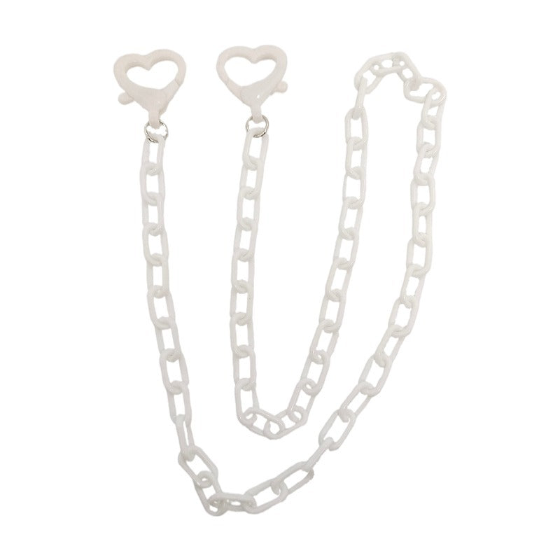 Acrylic Mask Chain Heart Button Glasses Chain