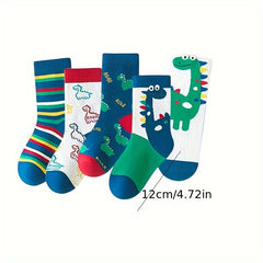 5 Pairs Kids Casual Sports Socks - Breathable & Comfortable for Summer & Spring