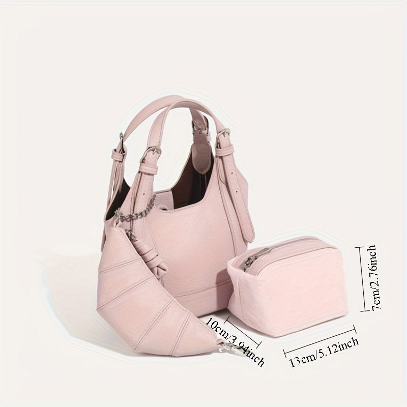 Stylish Leather Crossbody Bag with Detachable Strap