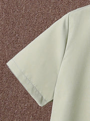 Boys Short Sleeve Solid Top Casual Shirt