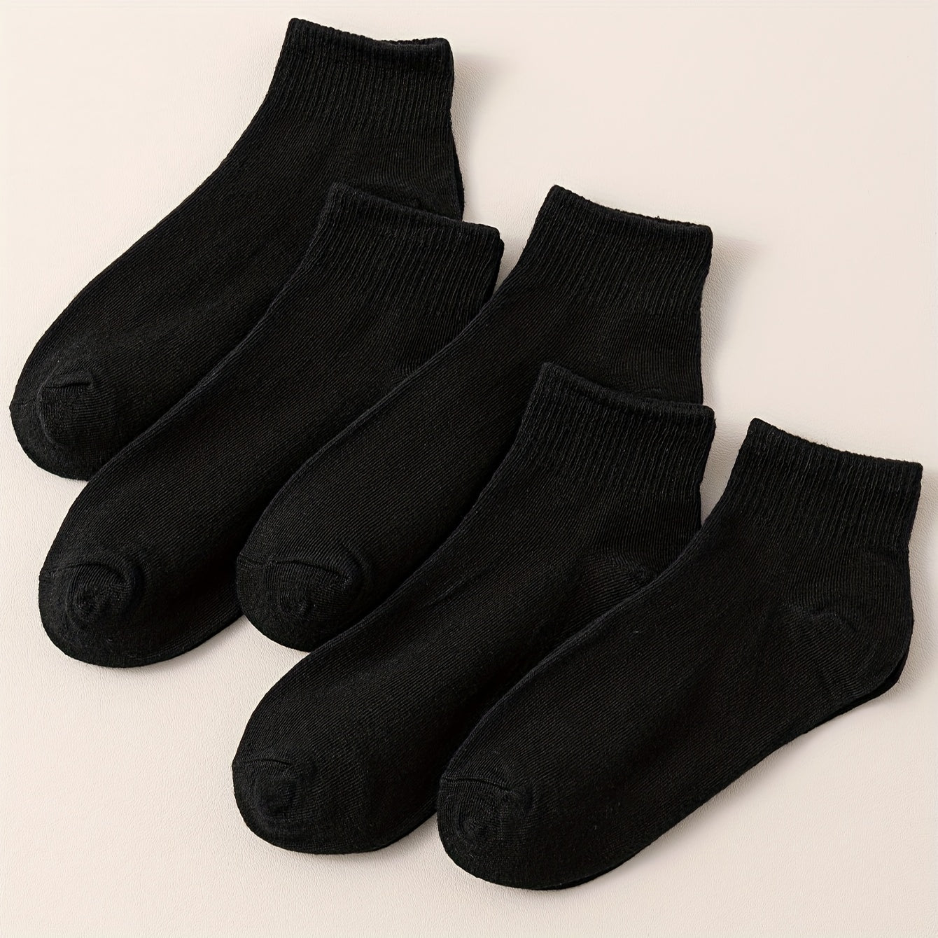 5 Pairs Solid Crew Socks Comfy & Breathable All match Socks Women's Stockings