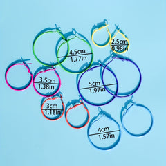 6pcs Exaggerated Rainbow Candy Earrings Set
