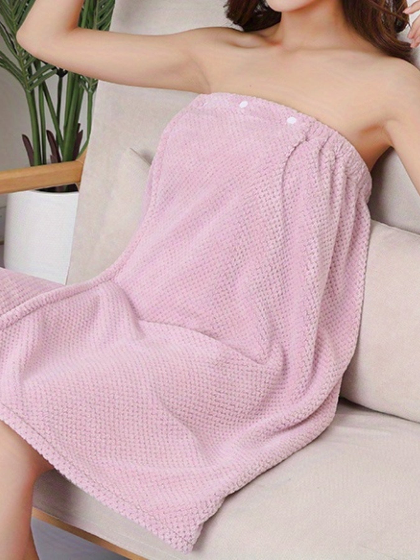 Cozy Strapless Button Robe Women's Sleepwear