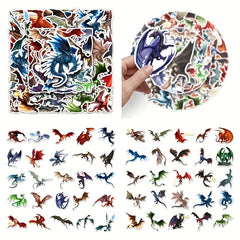 50pcs Dragon Stickers DIY Toys Wall Laptop Phone Waterproof Stickers
