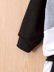 Boy's 2pcs Sweatshirt & Sweatpants Set Block Top Casual Outfits Kids