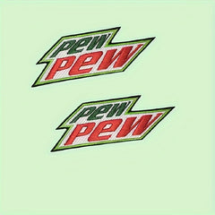 2pcs Pew Pew Funny Hook And Loop Embroidered Patch Outdoor Decoration