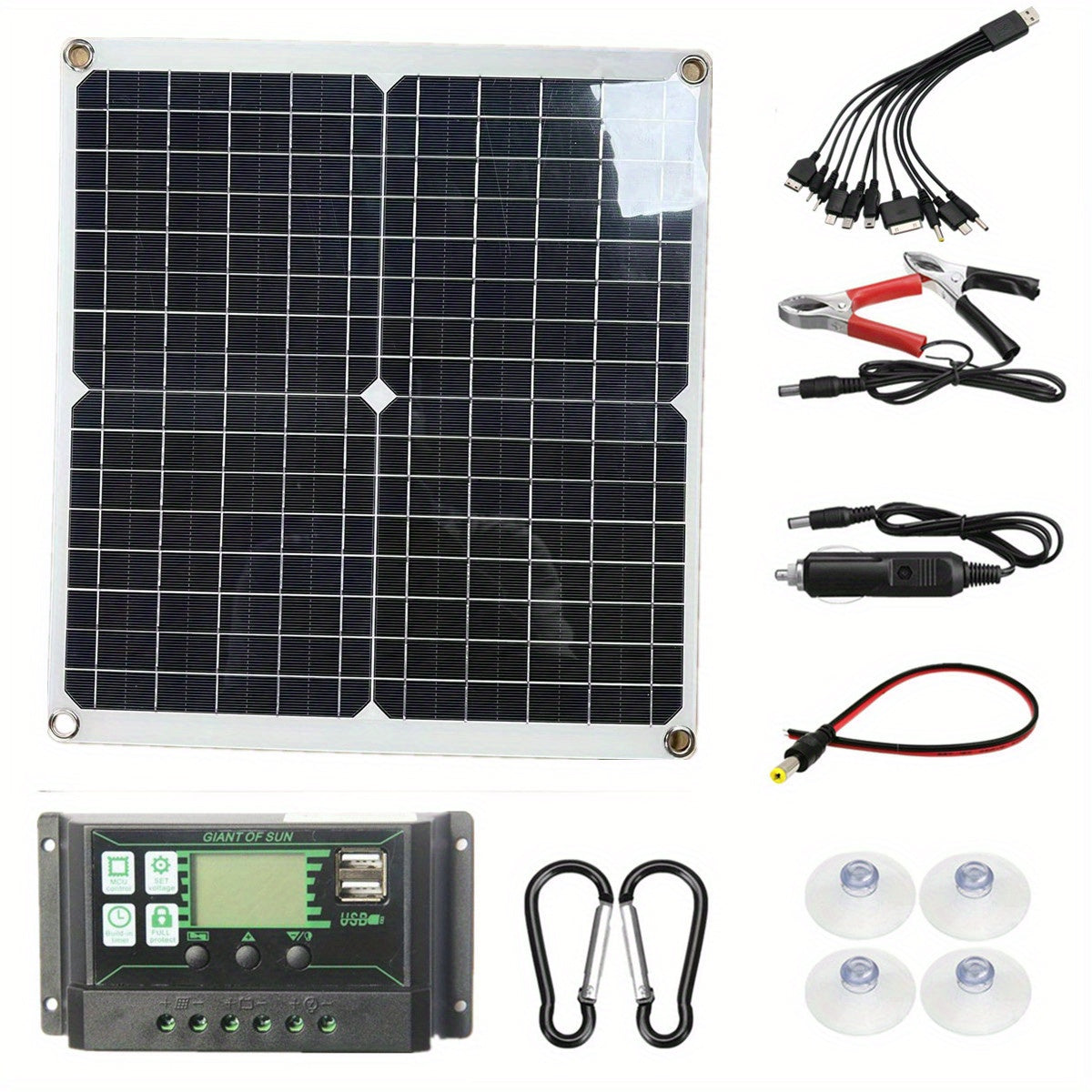 Solar Panel Kit with 12V Controller Module and 2 USB Ports