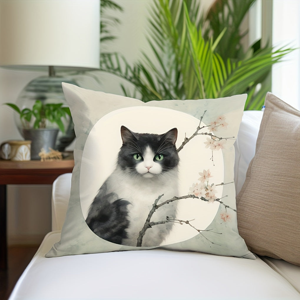 1pc Cat Throw Pillow Covers Printed Throw Pillowcase
