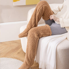Over Knee High Fuzzy Socks Plush Slipper Stockings Furry Long Leg Warmers