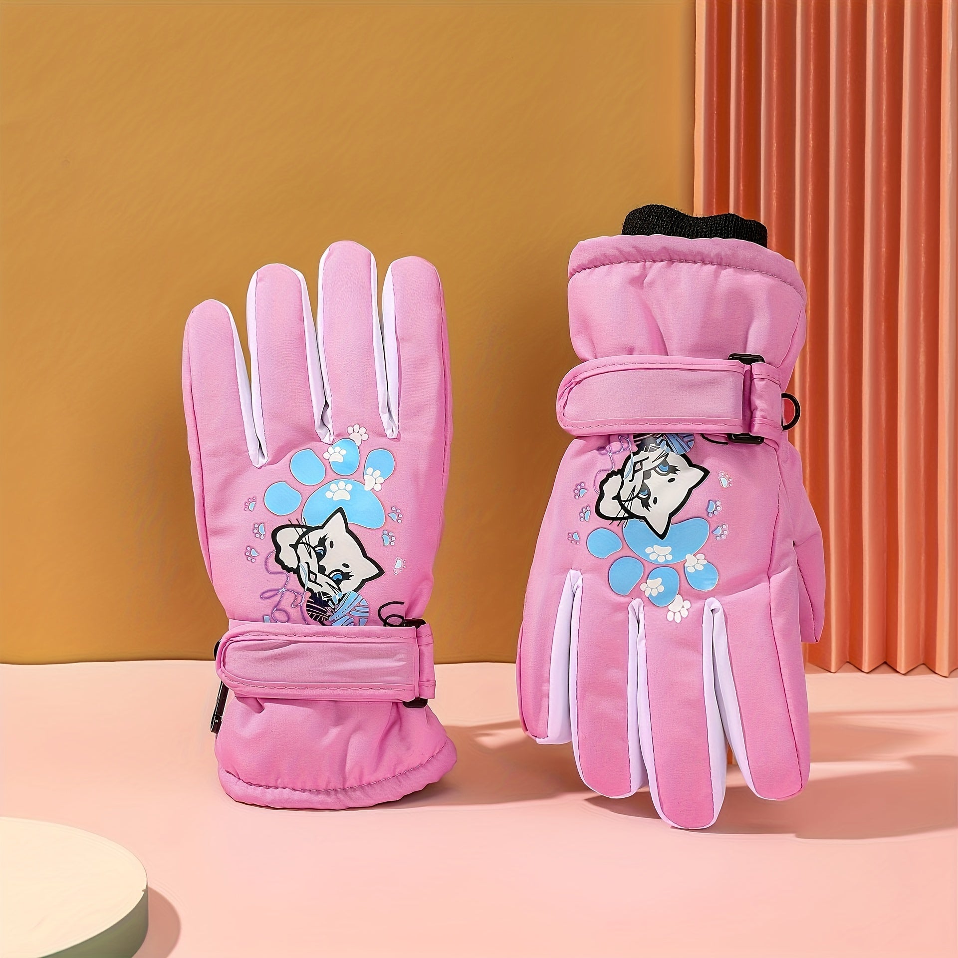 Winter Kids Waterproof Warm Skiing Gloves for Boys Girls