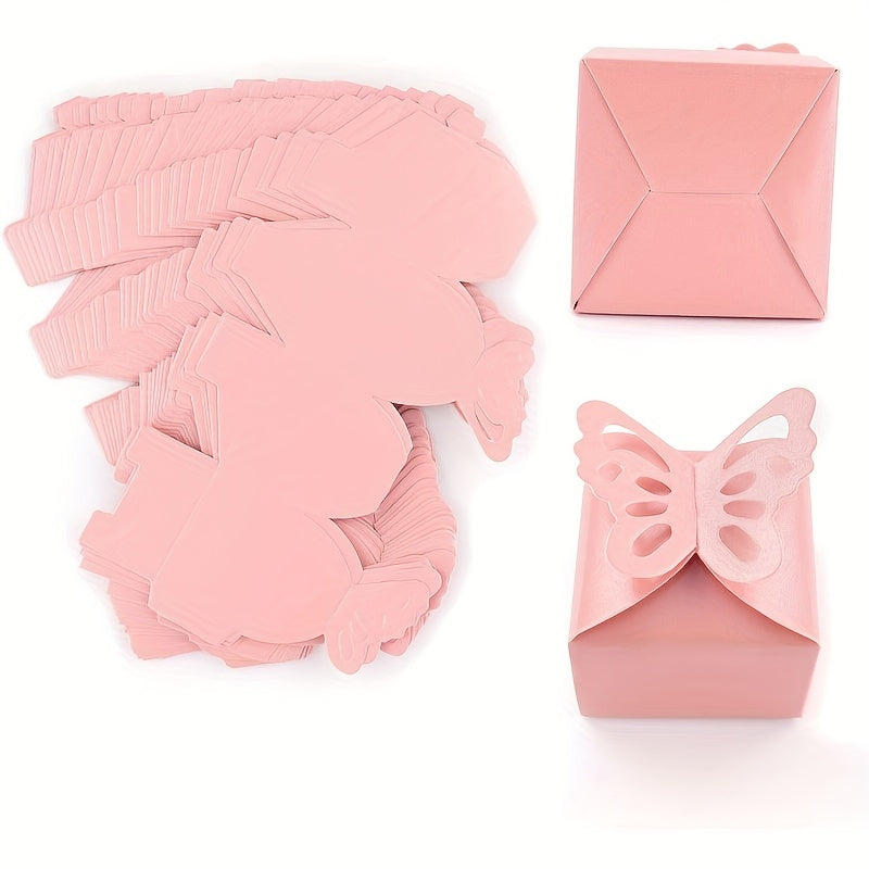 30pcs Purple Butterfly Favor Boxes Girl Baby Shower Butterfly Candy Box