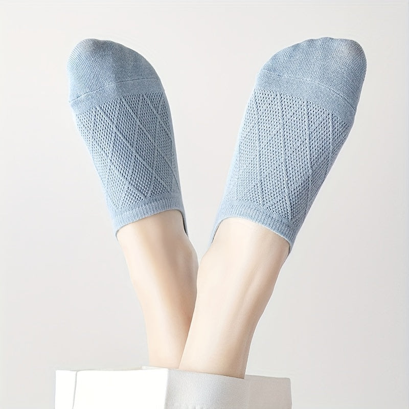 5 Pairs Soft Argyle No Show Socks Women's Low Cut Ankle Stockings