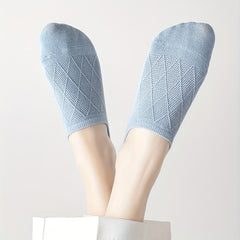 5 Pairs Soft Argyle No Show Socks Women's Low Cut Ankle Stockings