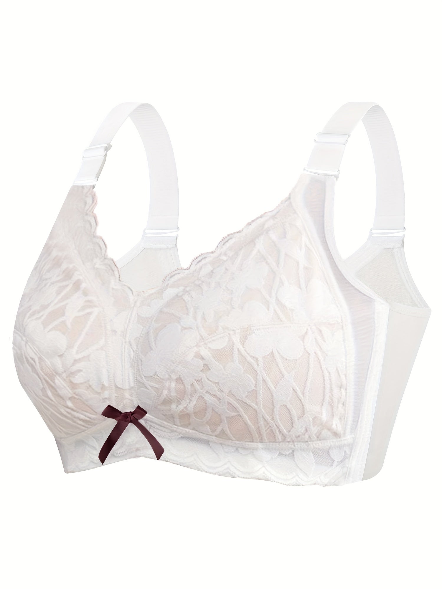 Plus Size Push Up Lace Bra Wireless Medium Stretch Bralette