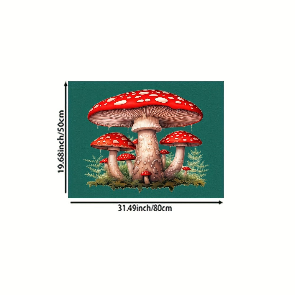 Mushroom Pattern Area Rug for Bathroom Kitchen Living Room