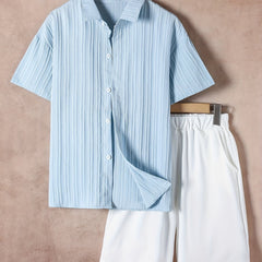 2pcs Boys Short Sleeves Shirt & Shorts Set Kids Summer Clothes