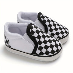 Baby Boys Plaid Slip On Sneakers Toddler Dress Shoes