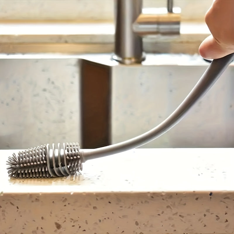 Silicone Brush Long Handle Cup Vacuum Cleaning Bottle Brush
