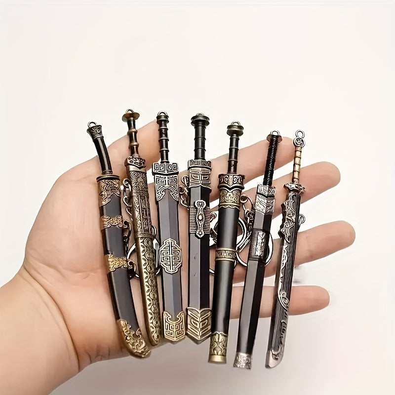 Emperor Sword Ornaments Mini 12cm Pendant Ancient Style Keychain Unsharpened