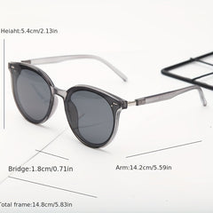 Round Polarized Sunglasses Rivet Decor UV400