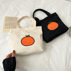 Cartoon Canvas Small Handbag Commuter Bento Bag Mommy Bag
