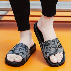 Men's Camo Outdoor Slides, Summer Casual Walking Slippers