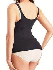 Front Buckle Shaping Tank Tops Waist Trainer Tummy Control Slimmer Zipper Top