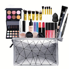 Professional Makeup Set with Bag Eyeshadow Lip Gloss Mascara Blush