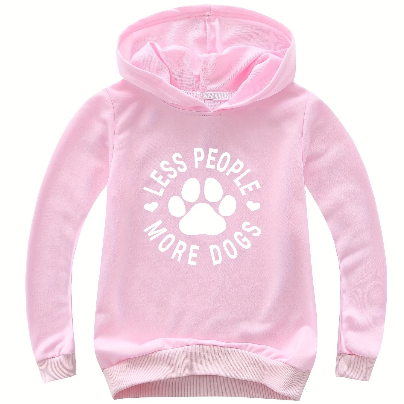 Boys Girls Dog Paw Graphic Hoodie Casual Cotton Hooded Sweatshirt