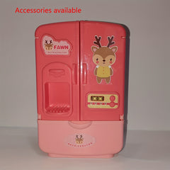 Kids Pretend Play Refrigerator Cabinet Toy Double Door Educational Fridge