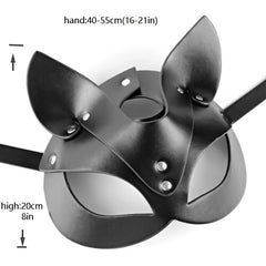Punk Cat Ears Masks Cosplay Party Halloween Half Face Mask