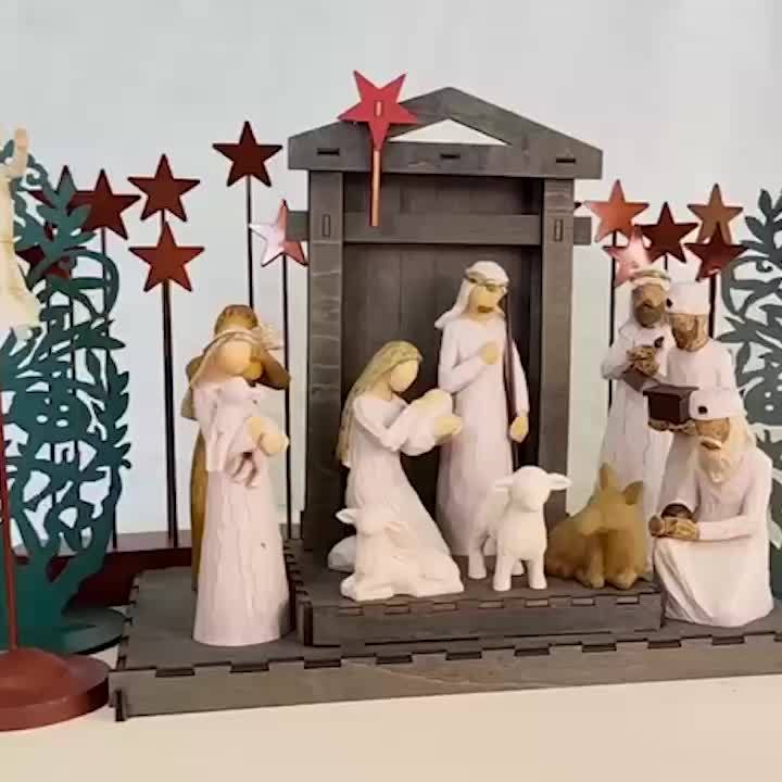 Nativity Figurine 10 Piece Set Hand Painted Nativity Figures Holiday Decor