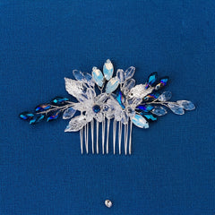 Crystal Flower Hair Comb Silvery Hairpin Party Favor Decorations