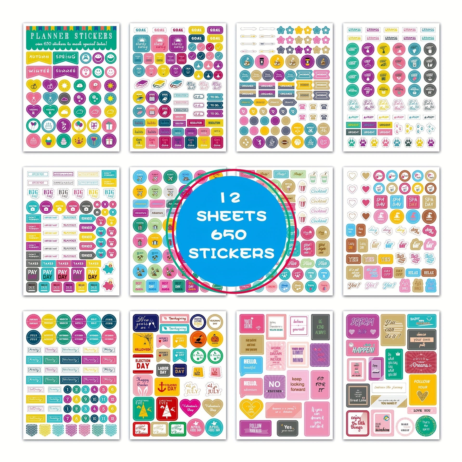 Monthly Weekly Calendar Planner Stickers