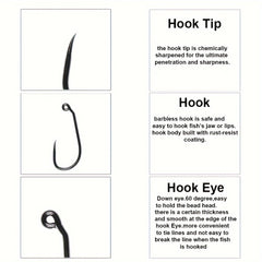 50pcs Barbless Jig Nymph Euro Nymph Hooks 10 12 14 16