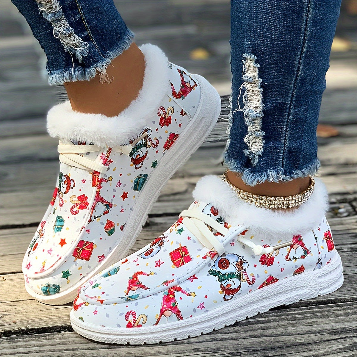 Christmas Snow Boots for Women - Dwarf & Snowman Designs - Warm
