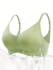 Solid Wireless Push Up Bra Comfy & Breathable