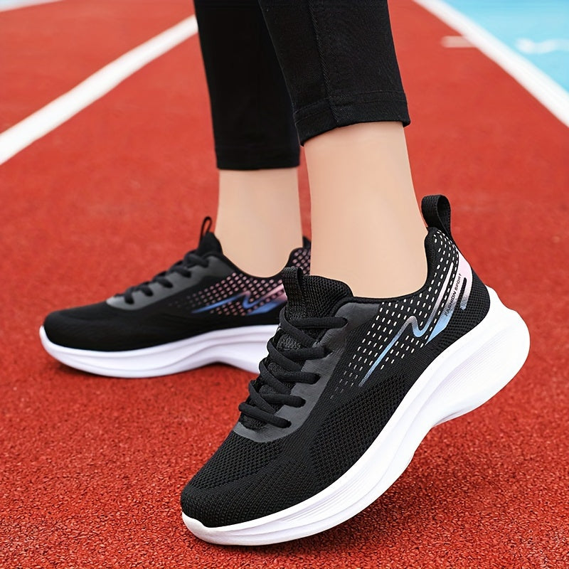 Women's Breathable Running Sports Shoes Thick Bottom Lace Up Sneakers