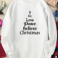 Cross & Letter Print Christmas Lounge Top