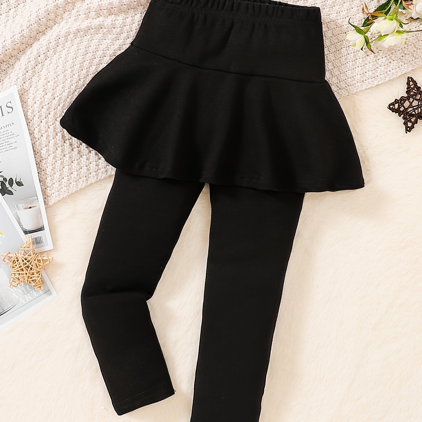 Girls Leggings with Ruffle Tutu Skirt for Autumn & Spring
