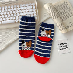 5 Pairs Cartoon Cat Print Socks Women's Stockings