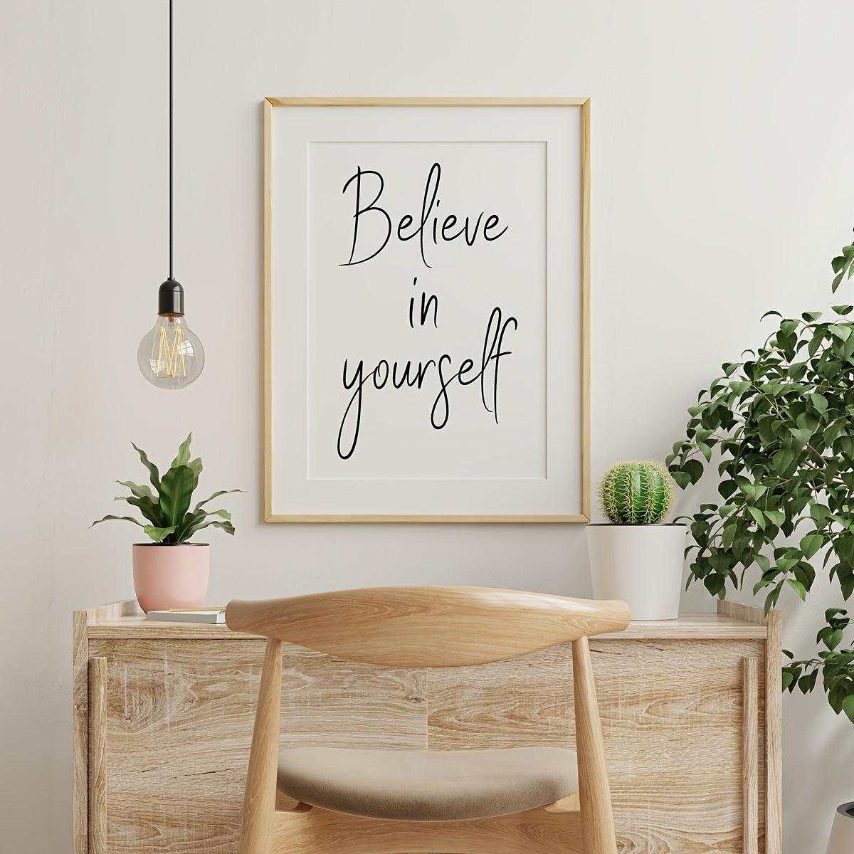 6pcs Artistic Handwriting Font Canvas Wall Art Inspirational Sentence Poster